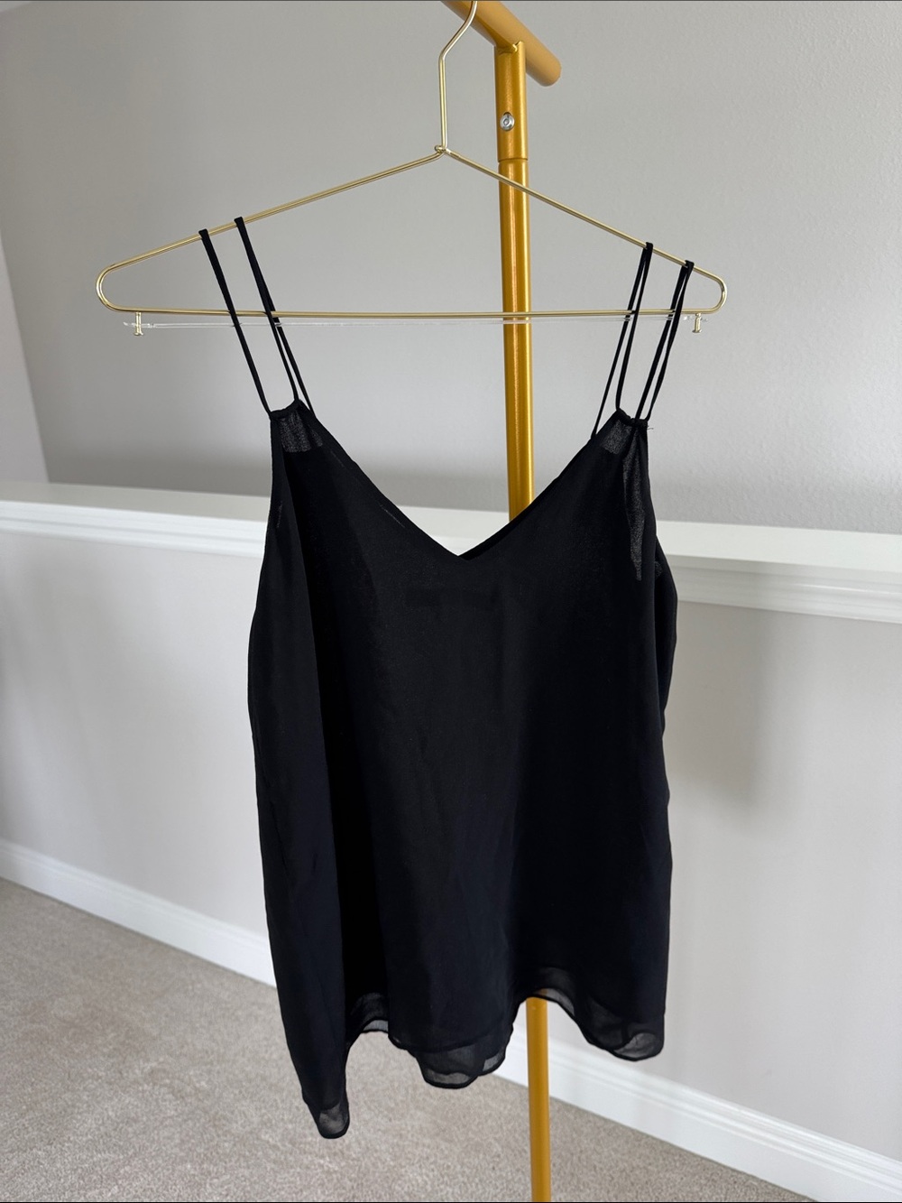 Women's Black Double-Strap V-Neck Camisole